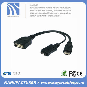 Micro USB Host OTG Cable with Micro USB Power for smart phone